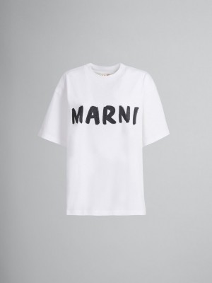 Marni Bio Algodon T-shirt With Logo Blancos | MMXFT75729