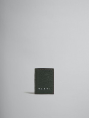 Marni Cuero Bifold Card Case Verde Oliva Verdes | GMXUC27748