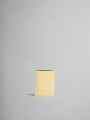 Marni Cuero Bifold Venice Wallet With Marbled Interior Amarillos Claro | MXXBR45751