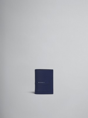 Marni Cuero Bi-fold Wallet Azules | MXDYB38395