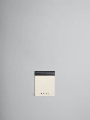 Marni Cuero Bi-fold Wallet Blancos Negros | MXZPD94853