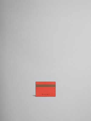 Marni Cuero Card Case Naranjas Marrom | MXJZR20723