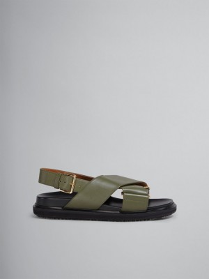 Marni Cuero Fussbett Verdes | TMXWZ96188