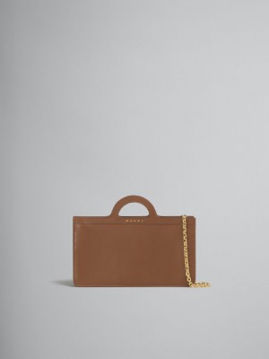 Marni Cuero Tropicalia Long Wallet With Chain Correa Marrom | AMXWC32562