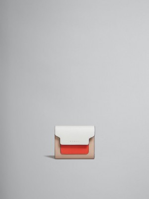 Marni Cuero Wallet Naranjas Blancos Beige | MXZPD70206