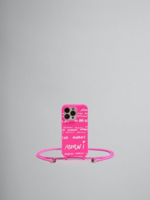 Marni Gummy Iphone Cover With Neck Correa Fucsia | YMXGT45013