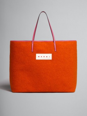 Marni Medium Reversible Janus Shopping Bag Naranjas | MXJKU98625
