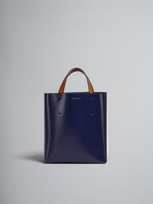 Marni Museo Small Bag Cuero Azules Blancos | GMXEC82845