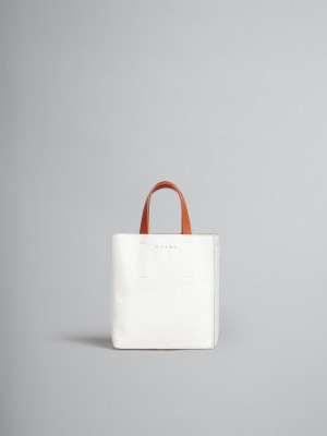 Marni Museo Soft Mini Bag Cuero Blancos Azules Claro Naranjas | TMXPQ34447