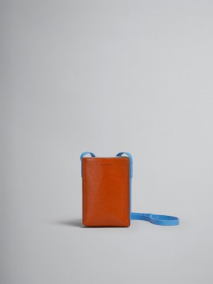 Marni Museo Soft Small Bag Cuero Marrom Azules | YMXGT62499