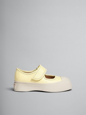 Marni Nappa Cuero Mary Jane Sneaker Amarillos Claro | SMXNY98609