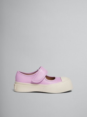 Marni Nappa Cuero Mary Jane Sneaker Morados | ZMXNQ92914