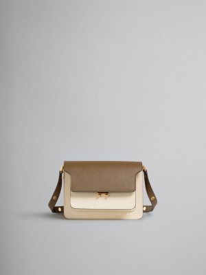 Marni Saffiano Cuero Trunk Bag Marrom Blancos Naranjas | MXZPD96030