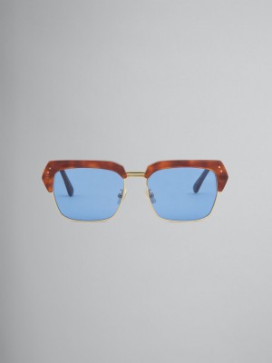 Marni Three Gorges Metal And Acetate Azules | MXZDE50110