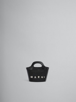 Marni Tropicalia Micro Bag Cuero And Raffia Negros | SMXNY96928