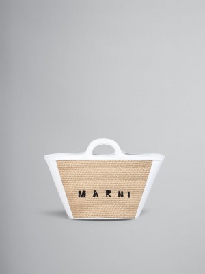 Marni Tropicalia Small Bag Cuero And Raffia Blancos | AMXDF74600
