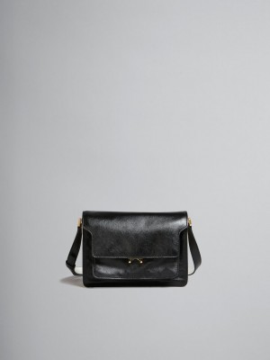 Marni Trunk Soft Medium Bag Cuero Negros Blancos | QMXWA68080