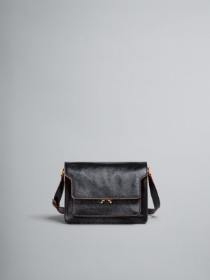 Marni Trunk Soft Medium Bag Cuero Negros | BMXSD71497