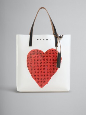 Marni Wordsearch Heart Print Blancos | AMXWC86102