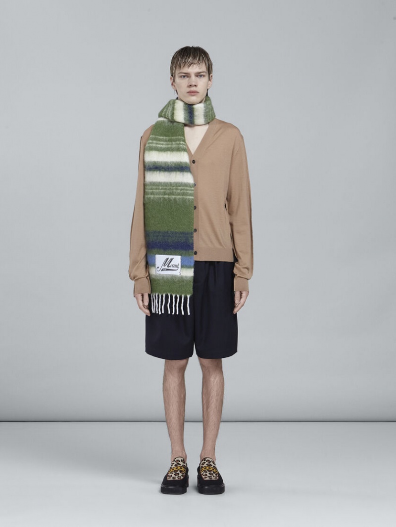 Marni A Rayas Lana Scarf Verdes | MXICD90528