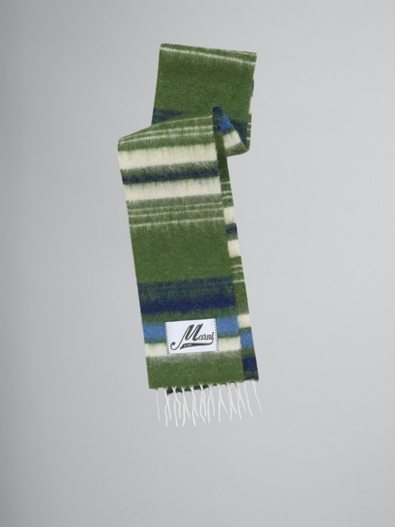 Marni A Rayas Lana Scarf Verdes | MXICD90528
