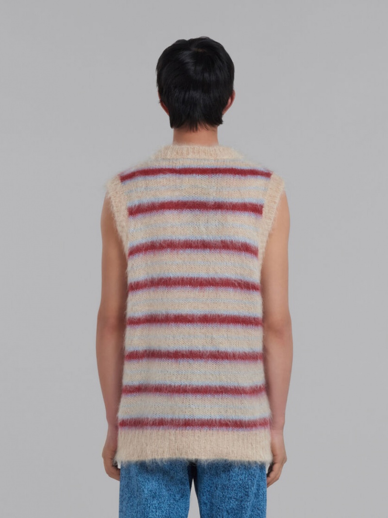Marni A Rayas Mohair Vest Creme | GMXUC75104