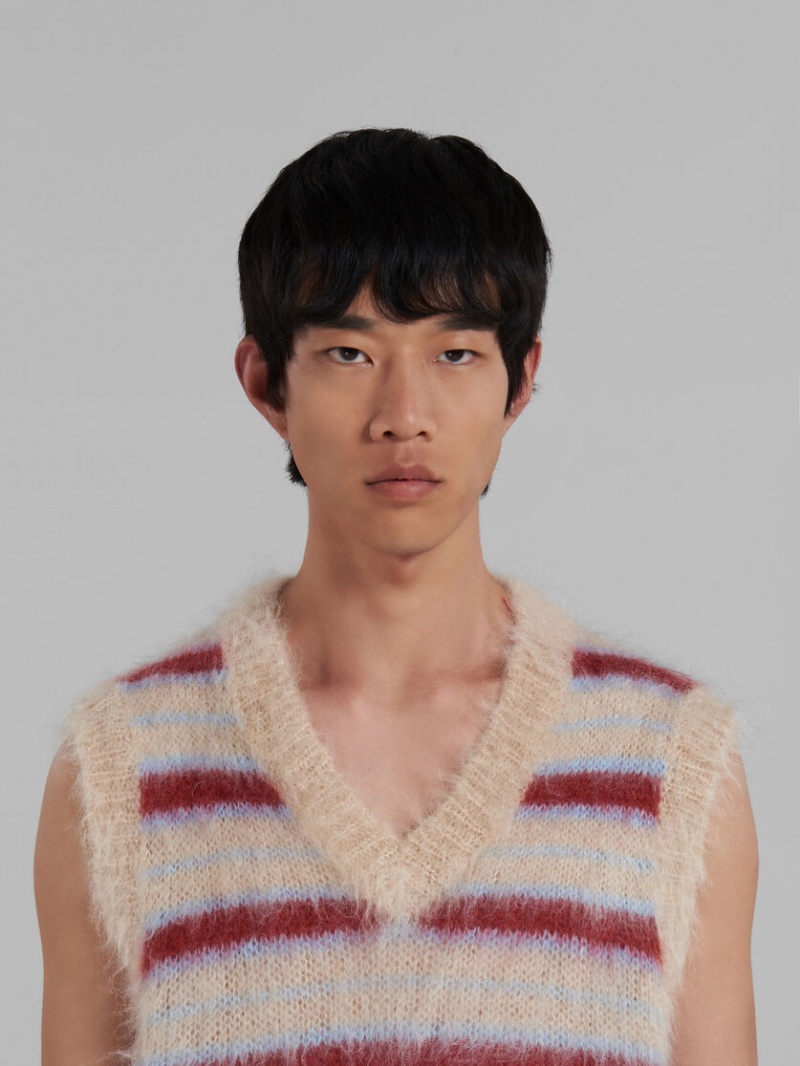 Marni A Rayas Mohair Vest Creme | GMXUC75104