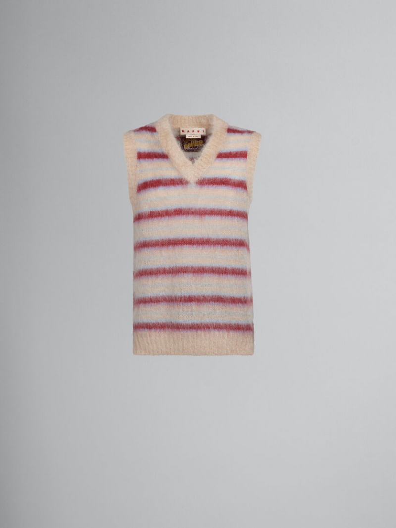 Marni A Rayas Mohair Vest Creme | GMXUC75104