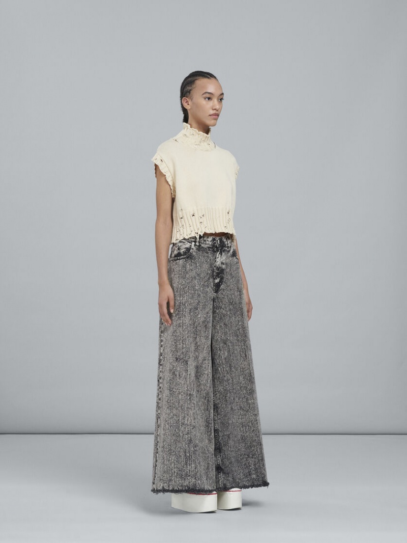 Marni Algodon Cropped Vest Blancos | MMXFT19761