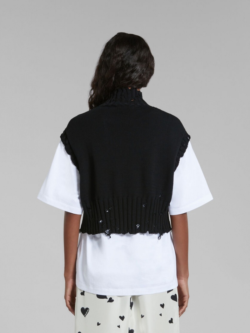 Marni Algodon Cropped Vest Negros | LMXSX48213