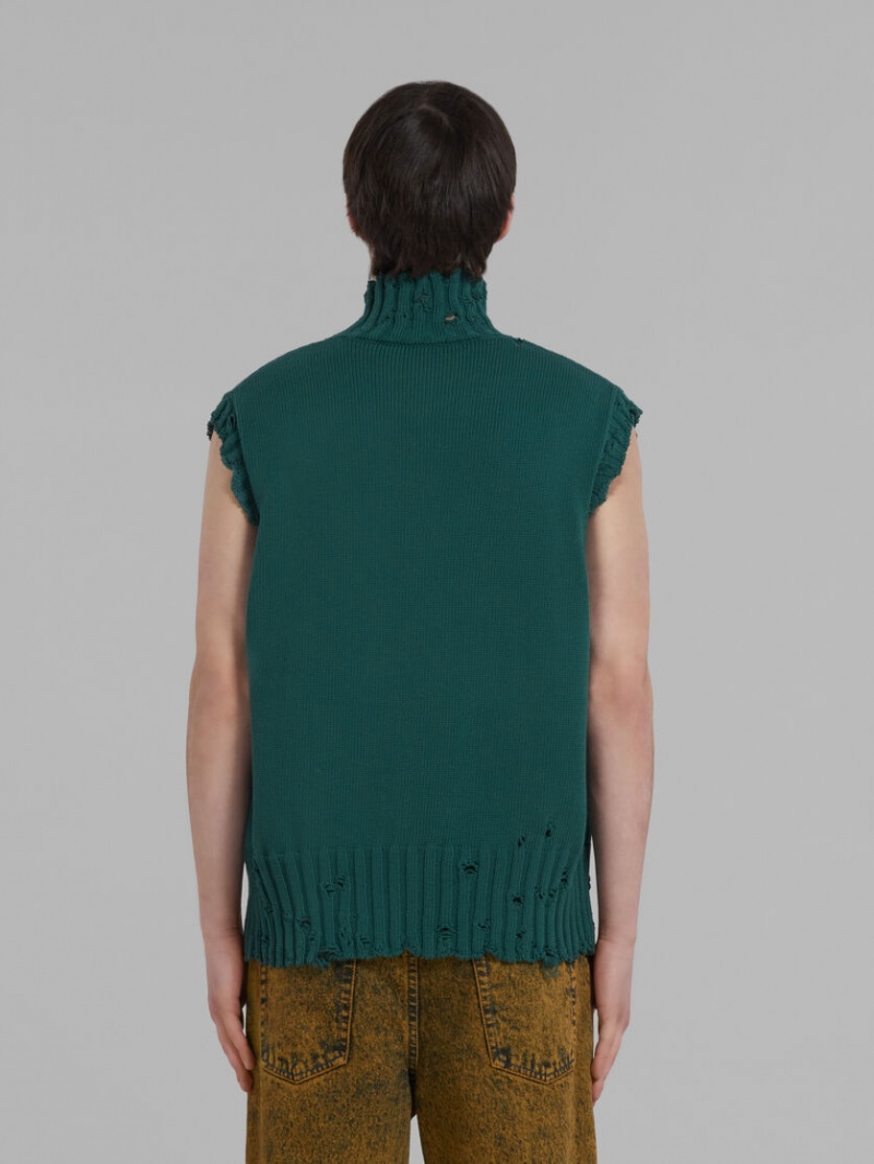 Marni Algodon Vest Verdes | MXEAH34653