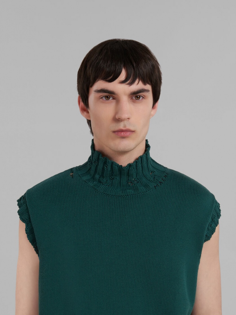 Marni Algodon Vest Verdes | MXEAH34653