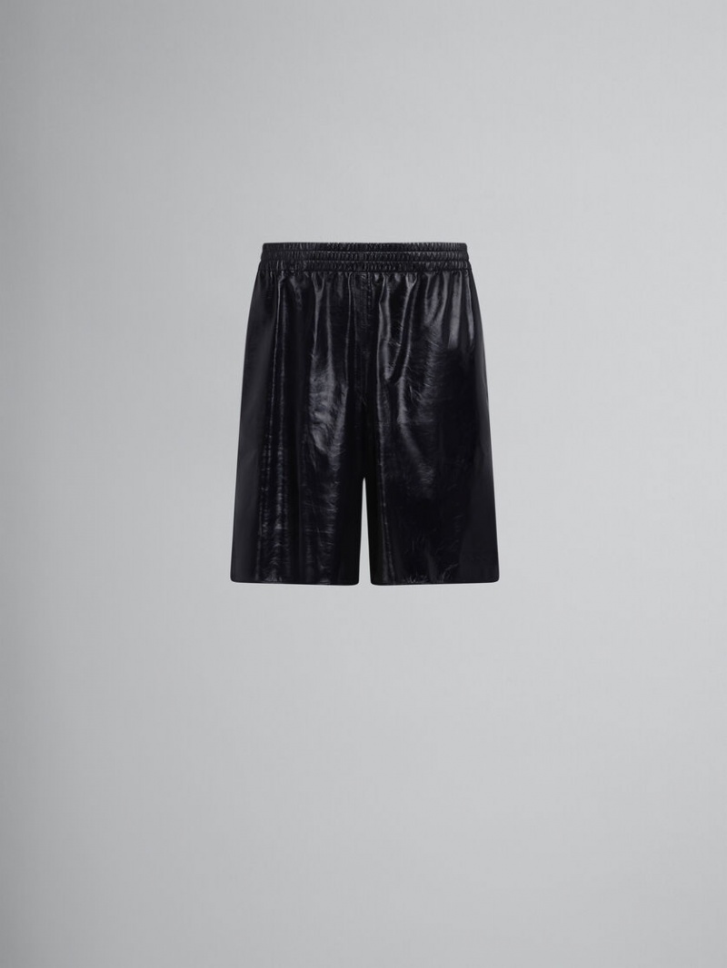 Marni Bermuda Shorts In Ultralight Naplak Cuero Negros | EMXVG28798