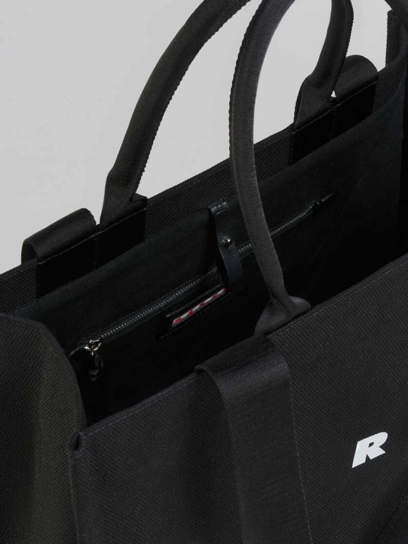 Marni Bey Tote Bag With Logo Print Negros | MXJZR50420