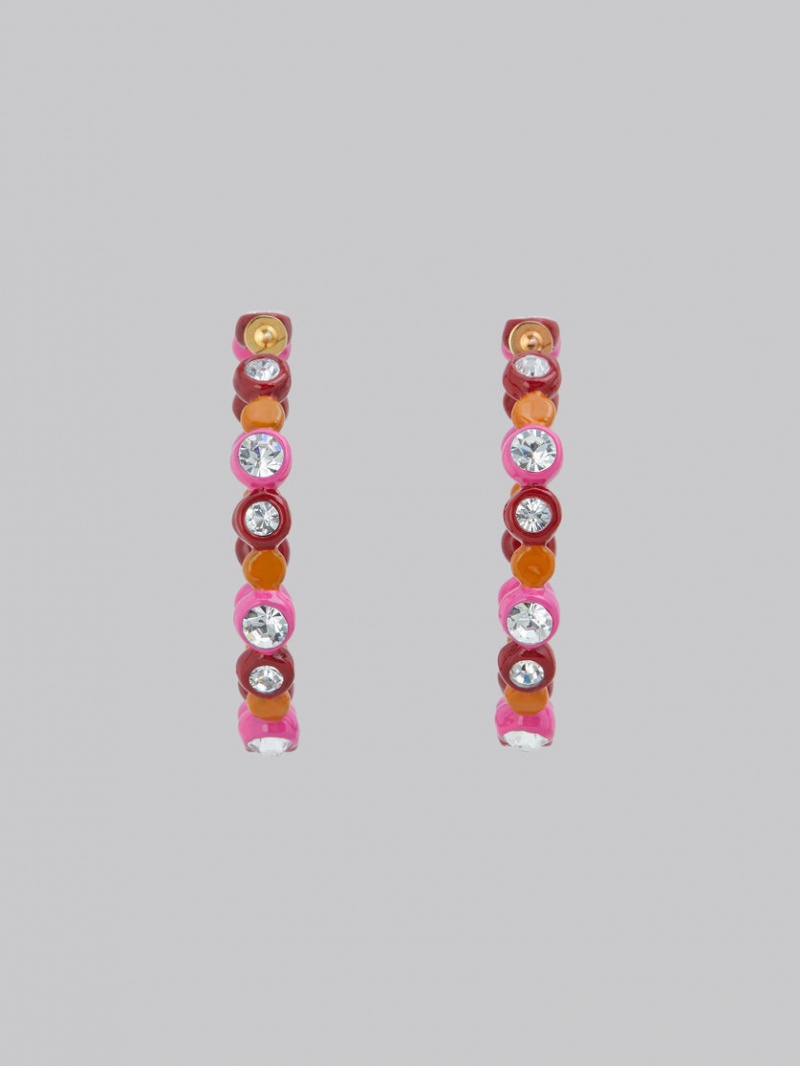 Marni Bezel-set Rhinestone Resin Hoop Rosas | PMXQX12855