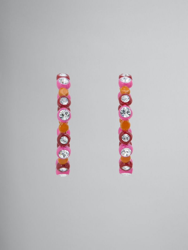 Marni Bezel-set Rhinestone Resin Hoop Rosas | PMXQX12855