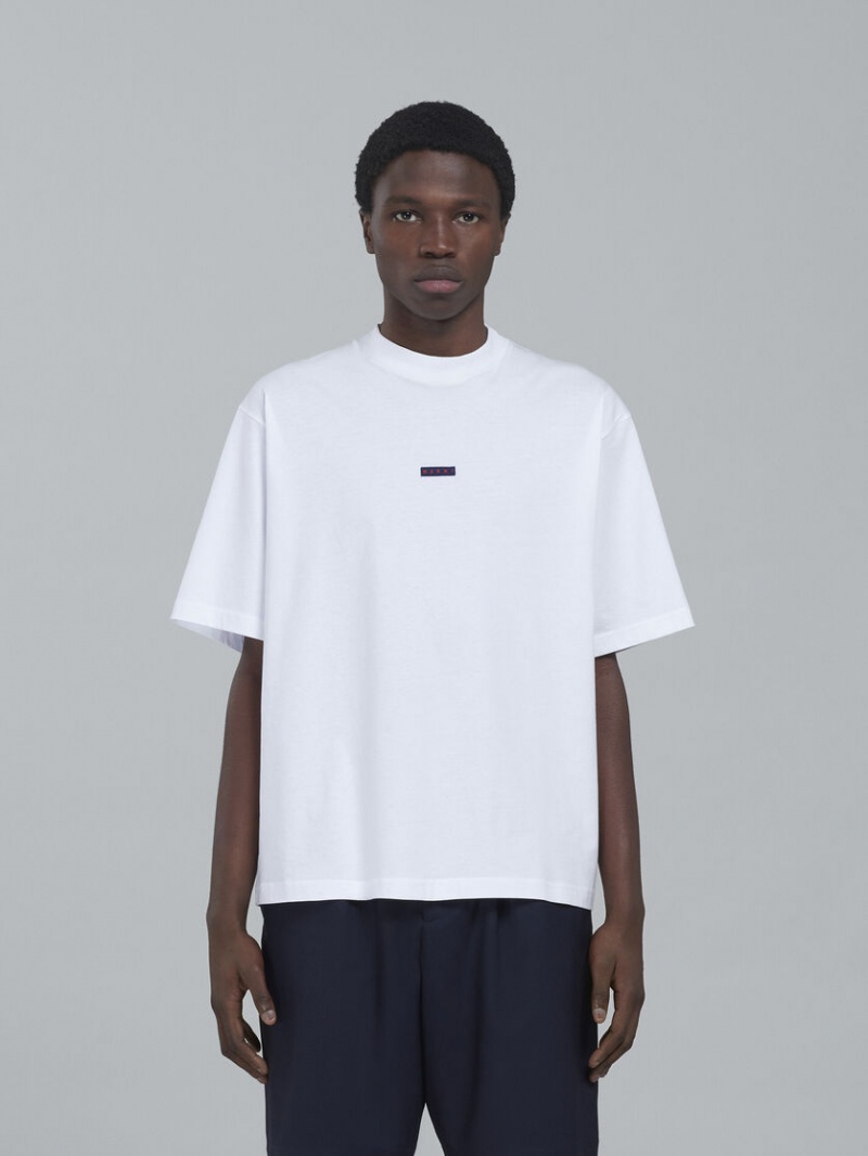 Marni Bio Algodon Jersey T-shirt Blancos | MXXMI14654