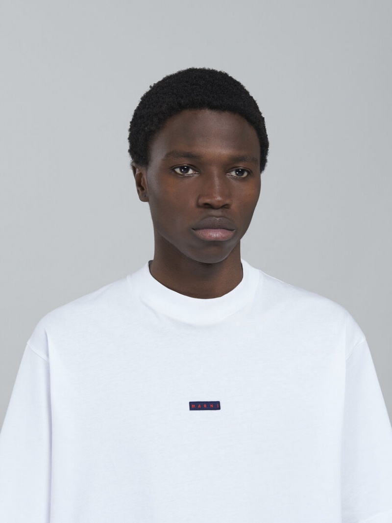 Marni Bio Algodon Jersey T-shirt Blancos | MXXMI14654
