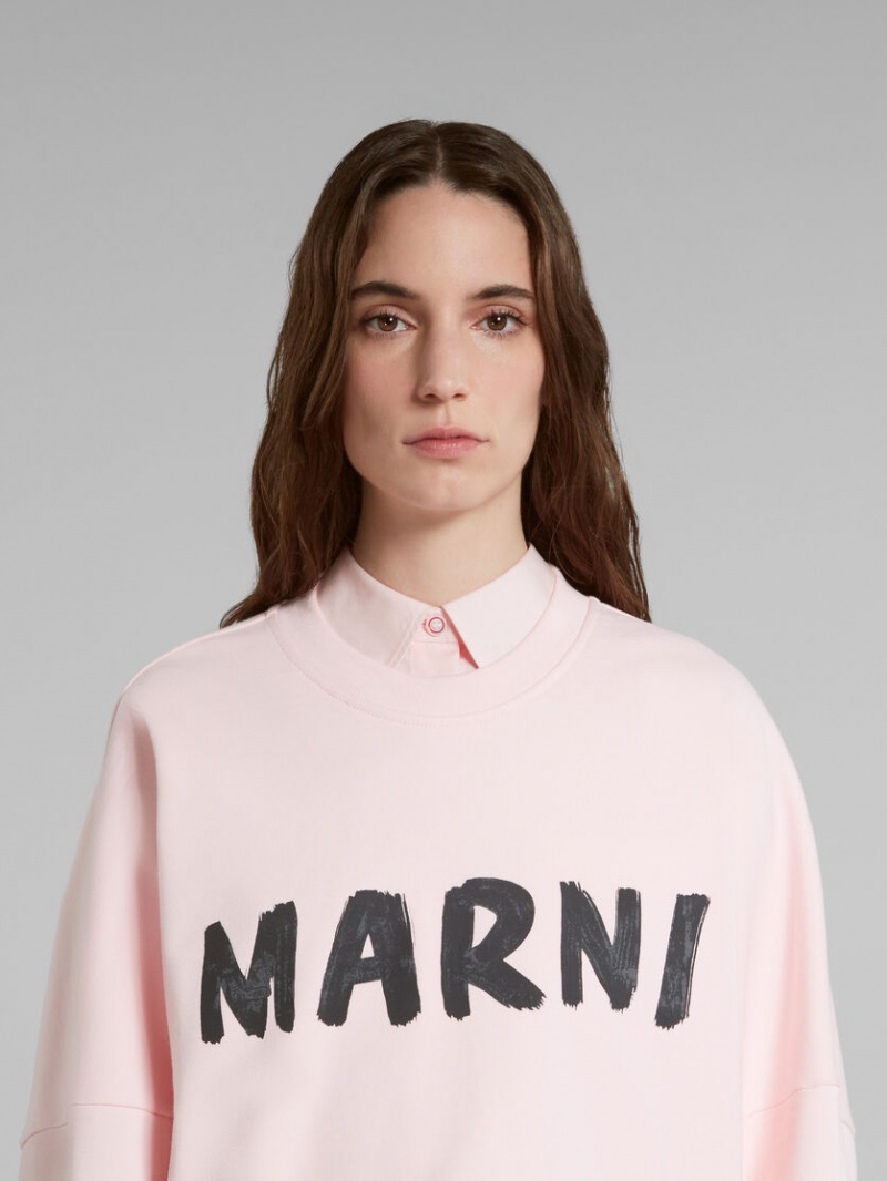 Marni Bio Algodon Sweatshirt With Marni Print Rosas | BMXSO78483