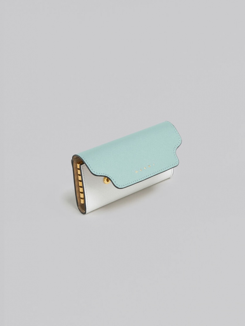 Marni Block Saffiano Cuero Keyring Verdes Blancos | MXCVG69970