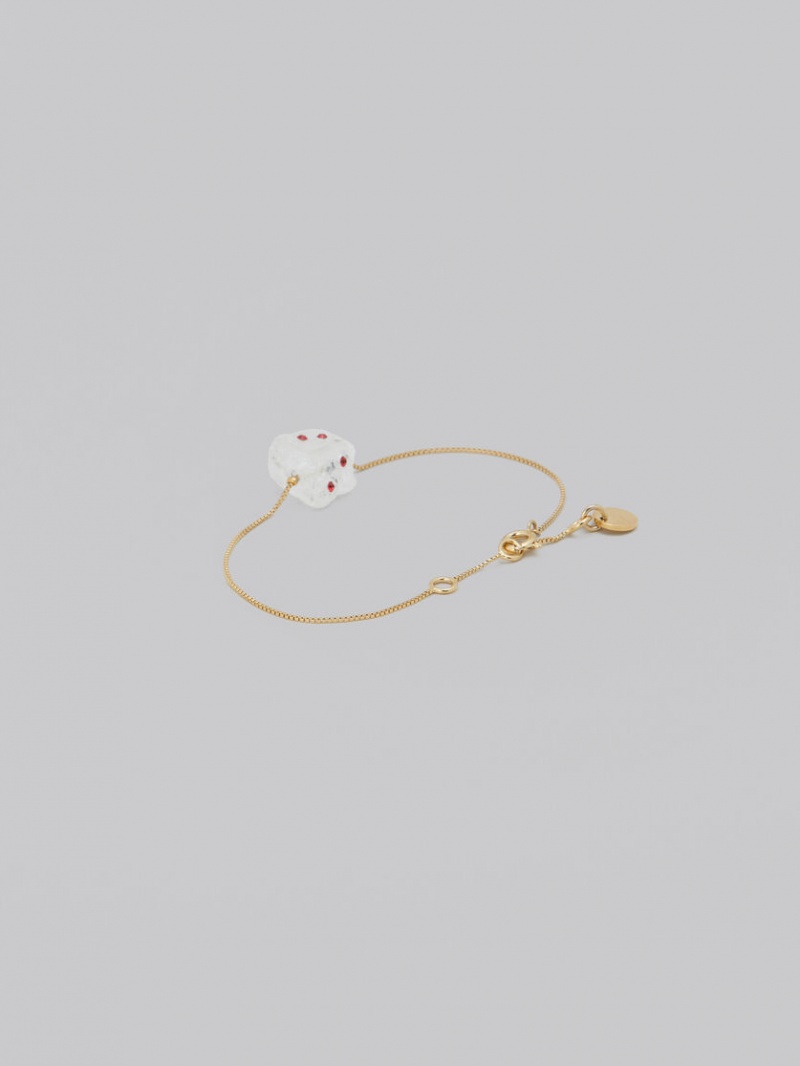 Marni Bracelet With Rhinestone Polka Dots Blancos | SMXNY13495