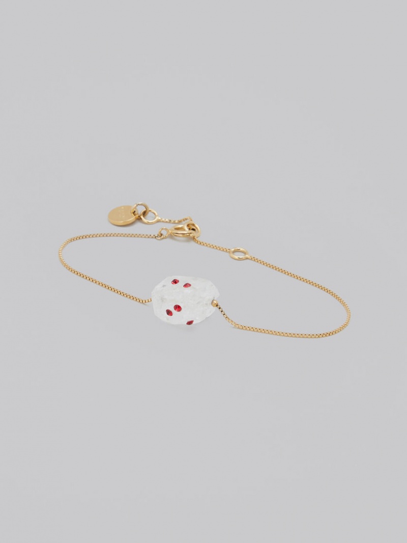 Marni Bracelet With Rhinestone Polka Dots Blancos | SMXNY13495