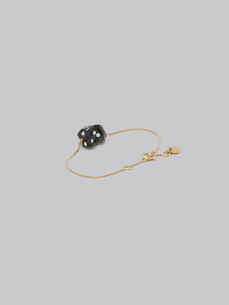 Marni Bracelet With Rhinestone Polka Dots Negros Obsidian | ZMXNQ50102