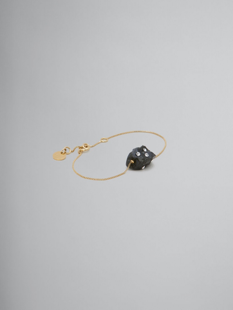 Marni Bracelet With Rhinestone Polka Dots Negros Obsidian | ZMXNQ50102