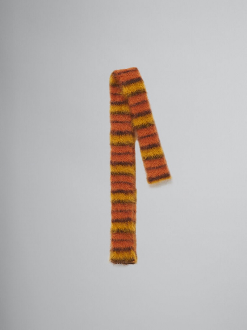 Marni Brushed Mohair And Lana Scarf Naranjas Marrom | ZMXNQ86278
