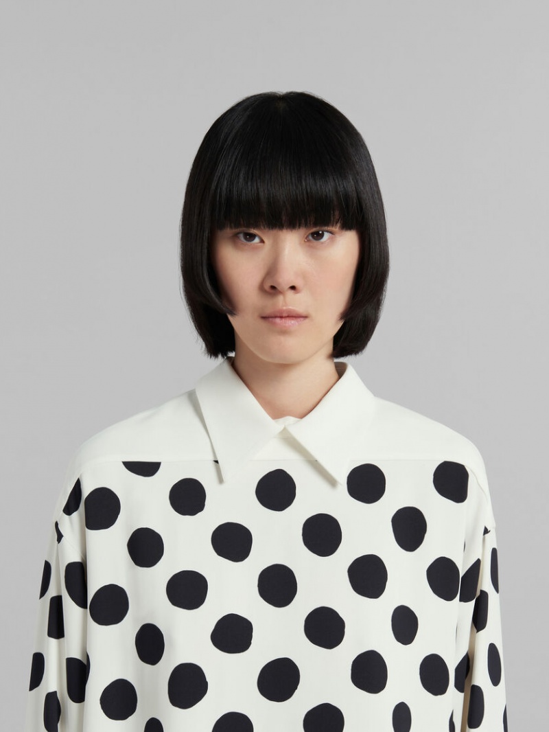 Marni Cady With Maxi Polka Dots Blancos | MXJZR59111