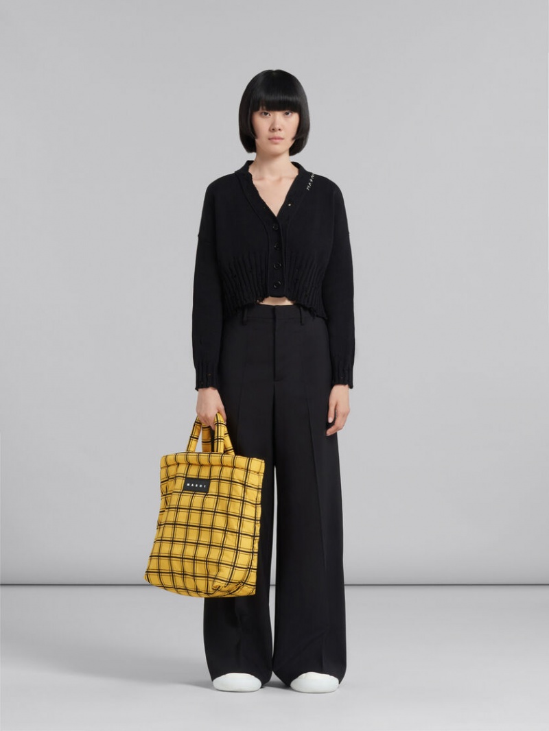 Marni Checked Nylon Puff Amarillos | EMXHC33665