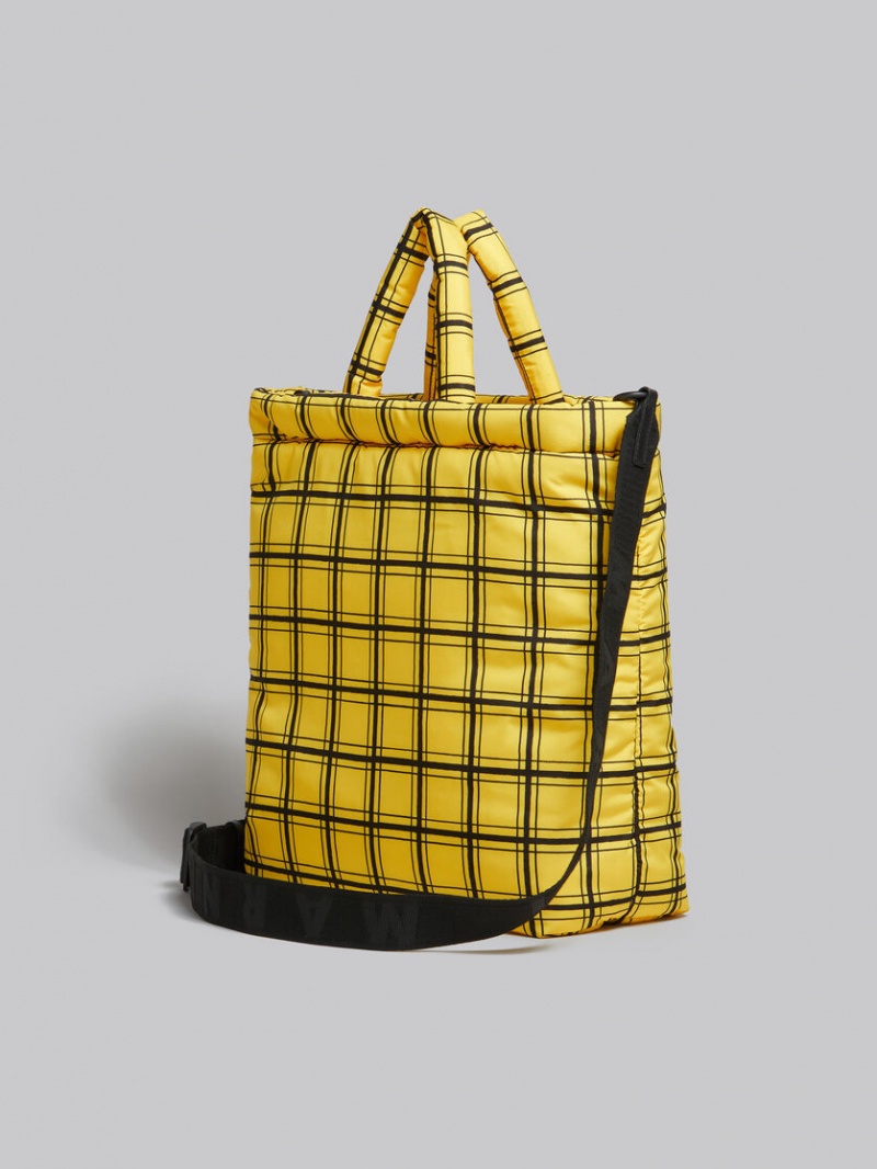 Marni Checked Nylon Puff Amarillos | EMXHC33665