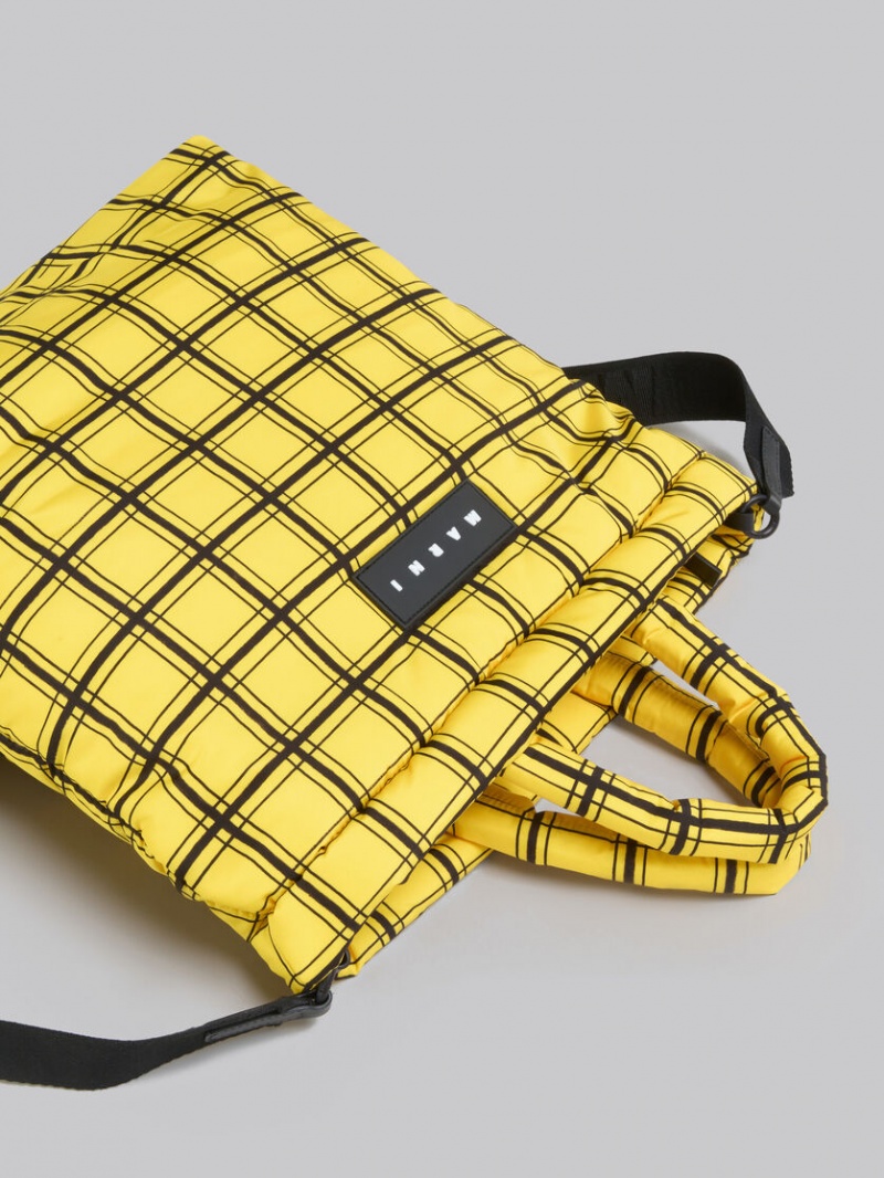 Marni Checked Nylon Puff Amarillos | EMXHC33665