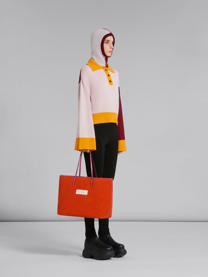 Marni Colour-block Cashmere Polo Jumper Rosas | BMXSD29761